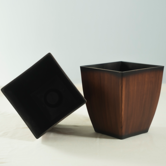 5.5 inch Square Plastic Planter Pot - Brown